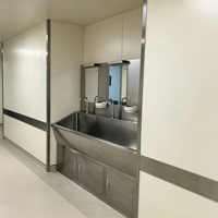 Robinet à capteur automatique en acier inoxydable pour lavabo de salle chirurgicale et lavabo de lavage des mains pour salle d'opération hospitalière