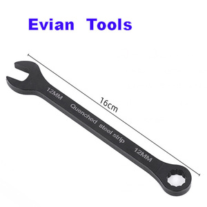 Clé à molette combinée <span class=keywords><strong>Evian</strong></span> en acier trempé finition oxyde noir 12/13/16/17 mm pour atelier de réparation - Product Image 4