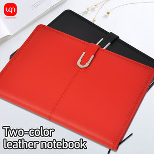 Logotipo personalizado A5 PU Tapa dura cuaderno botón diseño línea Horizontal Diario Negocio personalización - Product Image 3