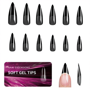 Высококачественные накладные ногти с полным покрытием, 10 различных форм, полуматовые, из мягкого геля, 550 шт./упаковка, формы «миндаль», «катафалк», Gel X - Product Image 1