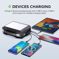 Banque d'alimentation solaire haute capacité 100000mAh, charge rapide 22.5W, 4 en 1, portable avec boussole