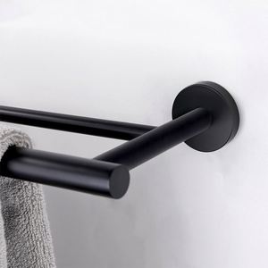 Barre à serviettes double la plus tendance, 36 pouces, en acier inoxydable 304, support à serviettes double rail noir pour salle de bain - Product Image 6