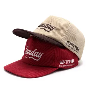 Groothandel Custom Corduroy Design 5 Panel Flat Snap Back Baby Caps En Hoeden Met Logo Voor Kinderen