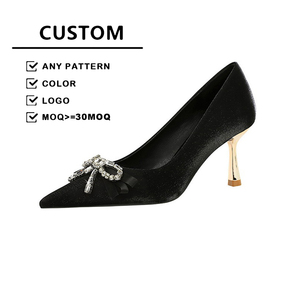 Italian Designer Fashion Largesize Luxury Women's High <b>Heels</b> Rhinestone & Bow Glamorous Elegant for Bridal - Product Image 1