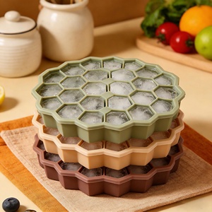 Moule à glaçons hexagonal en silicone de qualité alimentaire personnalisé, 37 trous, plateau à glaçons en nid d'abeille avec couvercle - Product Image 6