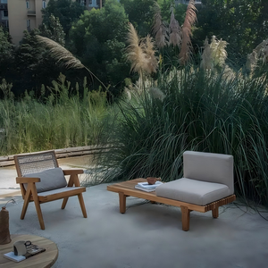 طقم أثاث خشب الساج للشرفات الخارجية للإيجار في الفنادق - يتضمن أريكة وكرسي وطاولة قهوة - Product Image 4