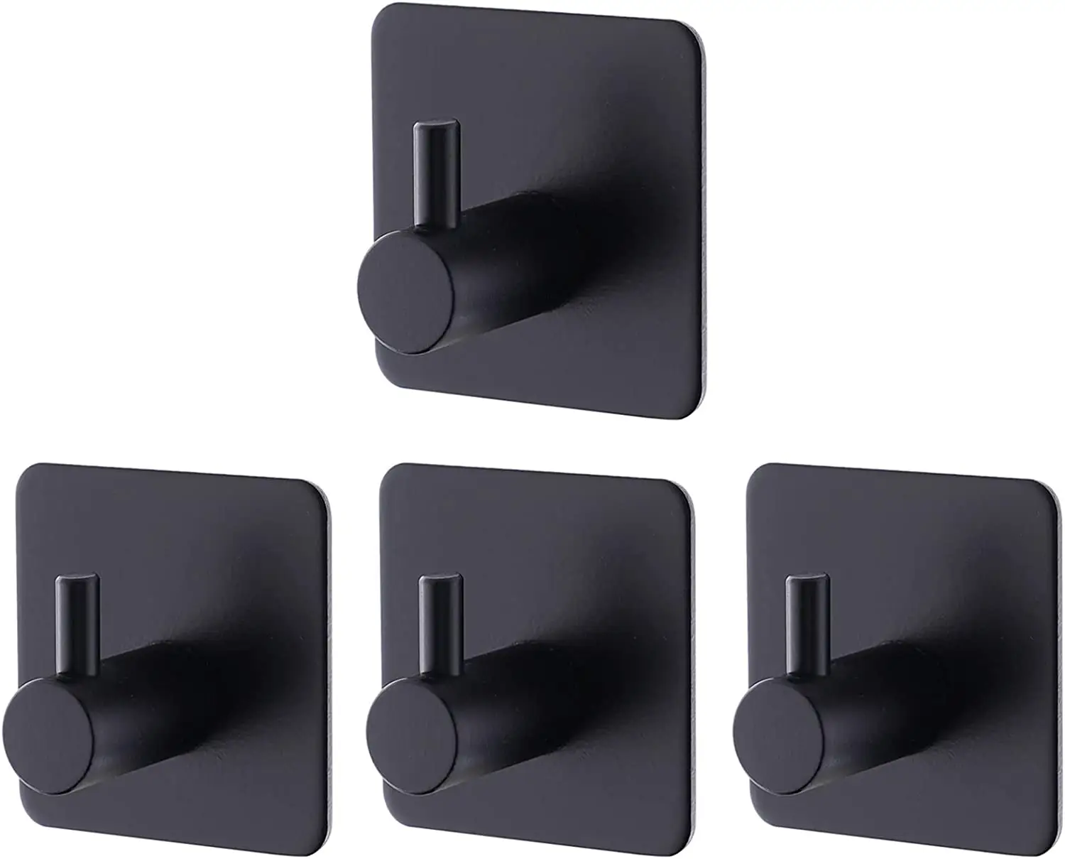 Hooks Self-Adhesive Black Matt Towel Holder No Drilling Stainless Steel for Bathroom Kitchen Bathroom Wall Hooks