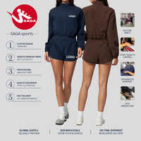 Pakaian Olahraga Baru dari Pabrik, Set Outerwear Kasual, Bahan Elastis Tinggi, Cepat Kering, dan Bernapas