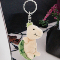Porte-clés tortue en peluche avec design trèfle à quatre feuilles 3D, style dessin animé, 5 cm