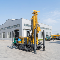 Machine de forage de puits d'eau haute efficacité, engin de forage sur chenilles en acier, moteur diesel 85 kW pour l'exploitation minière de puits profonds