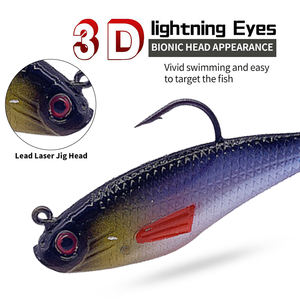 เหยื่อตก<span class=keywords><strong>ปลา</strong></span>แบบวอบเบลอร์สำหรับตก<span class=keywords><strong>ปลา</strong></span>แบส เหยื่อปลอมแบบหางตัว T ขนาดเล็ก เหยื่อปลอมแบบนิ่ม - Product Image 6