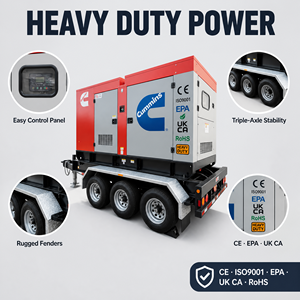 เครื่องกำเนิดไฟฟ้าดีเซลสำรองยี่ห้อคัมมินส์และไวชัย ปี 2026 แบบ OEM จัดส่งรวดเร็ว ได้รับมาตรฐาน EAC EPA CE ขนาด 40 50 60 75 100kva พร้อมเครื่องยนต์ประหยัดน้ำมัน - Product Image 2