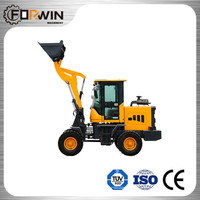 1Ton produsen Mini Loader 4WD traktor dengan bagian depan dan Backhoe roda kuning kecil pemuat depan Jepang 2 Ton