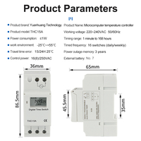 Minuteur programmable électronique avec relais temporisé 12V 24V 48V CA 110V 220V, compteur hebdomadaire numérique LCD THC15A