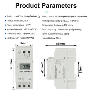Minuterie électronique à affichage LCD numérique, relais de synchronisation Programmable, contrôleur de minuterie 12V 24V 48V AC 110V 220V, <span class=keywords><strong>THC15A</strong></span> - Product Image 2