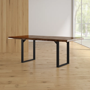 Large Rectangular <b>Wood</b> Dining <b>Table</b> <b>Solid</b> <b>Wood</b> Frame Natural Finish Dining <b>Table</b> for Kitchen Dining Room Restaurant Hotel - Product Image 3