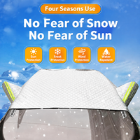 Pare-soleil coupe-vent pour pare-brise de voiture, protection UV, réfléchissant, avec poches pour rétroviseurs latéraux, bouclier thermique pour le stationnement
