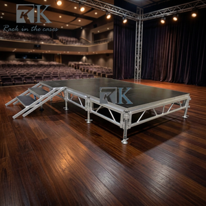 Adjustable Height <b>Stage</b> <b>Platform</b> Non-slip <b>Platform</b> <b>Stage</b> with Stairs - Product Image 3