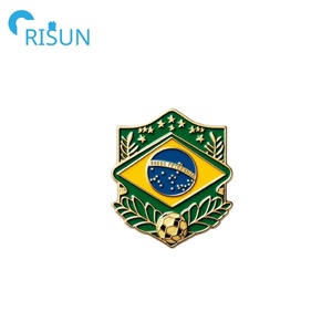 Fabricación de metal brasileño recuerdo personalizado Brasil país bandera mapa Pin insignia personalizado brasileño Brasil solapa Pin - Product Image 3