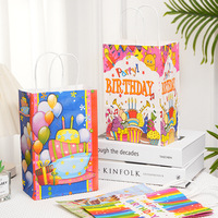 Sacs cadeaux en papier Joyeux Anniversaire avec poignées, sacs colorés pour fêtes d'enfants, événements et cadeaux promotionnels
