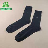 Chaussettes montantes pour hommes en coton, anti-transpiration, pour tenue habillée, OEM, contrôle de l'humidité, respirantes, logo personnalisé, marque privée, grandes tailles