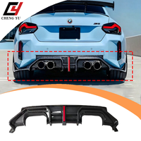 Diffuseur de pare-chocs arrière agressif avec éclairage LED pour BMW M2 G87 2022-2025 – Pièce ABS noir brillant aspect carbone, très demandée