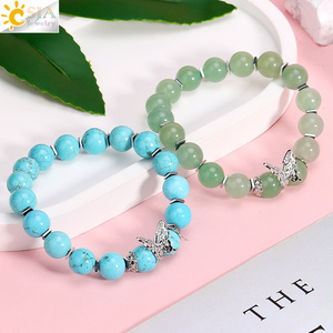 CSJA-Bracelet Papillon de Guérison en <span class=keywords><strong>Pierre</strong></span> Naturelle, 10mm, Bracelet Élastique en <span class=keywords><strong>Pierre</strong></span> de Cristal Rose, pour Femme, Bijoux H466 - Product Image 4