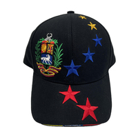 Gorra de Béisbol de Venezuela, Bordado 3D de Alta Calidad, Escudo con Estrellas, Gorra Deportiva de Algodón de Lujo para Eventos, Gorras Personalizadas de Diseño, Color Granate