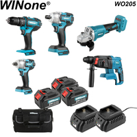 Kit combiné d'outils électriques 4.0ah 5.0ah 6.0ah Aneth sans fil 20-v Max Lithium Ion Combos pour la menuiserie et le travail du bois