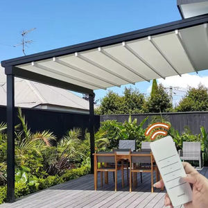 Auvent rétractable motorisé de luxe à cassette complète avec éclairage LED, nouveau design <span class=keywords><strong>brevet</strong></span>é, pour terrasse extérieure, télécommande, protection solaire en PVC poudré - Product Image 1