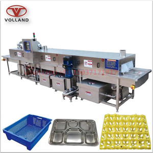 turnover basket cleaning machine/plastic crates trays boxes washer cleaner/egg tray washing machine