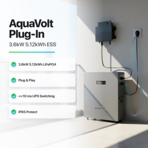 แบตเตอรี่สำรองพลังงานบ้าน Dyness Aquavolt AI ขนาด 5.12 กิโลวัตต์ชั่วโมง รองรับไฟฟ้ากระแสสลับ 2.5 กิโลวัตต์ ดีไซน์แบบเสียบปลั๊ก สำหรับสำรองไฟจากพลังงานแสงอาทิตย์ Aquavolt 1 ผลิตภัณฑ์ - Product Image 5