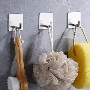 No-drill stainless steel strong adhesive <b>hook</b> for bathroom and kitchen walls, <b>coat</b> <b>hooks</b>, <b>single</b> <b>hook</b> - Product Image 3