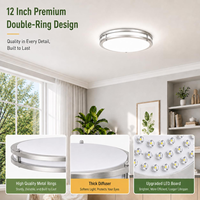 Décoration de plafond, panneaux lumineux de luxe, éclairage de plafond LED à double anneau, éclairage intérieur pour la maison, plaque lumineuse LED, luminaires encastrés