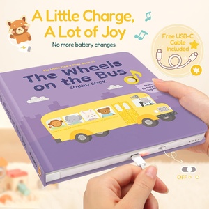 Libro Musical El <span class=keywords><strong>Autobús</strong></span> con Ruedas para Niños Pequeños, Libro de Sonidos Recargable para Bebés con 6 Canciones - Product Image 4