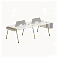 Poste de travail de bureau commercial pour 2, 4 ou 6 personnes avec armoire de rangement, bureau modulaire pour personnel, mobilier de bureau pour espace ouvert