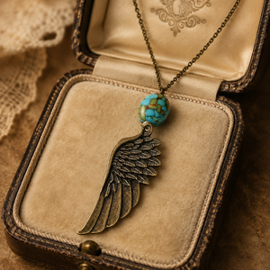 Collar con colgante de pluma de ala de águila, diseño vintage, para mujer - Product Image 5