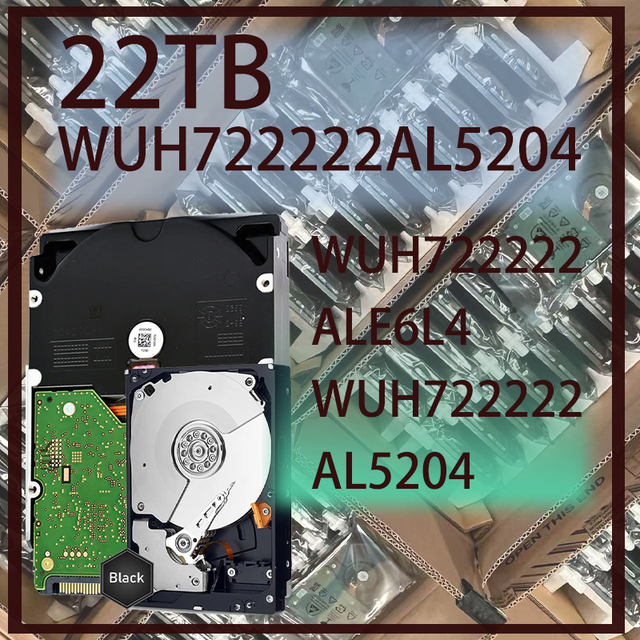 HDD Enterprise Hard Drive Internal WUH722222AL5204 22TB 7200RPM 512MB Cache SATA 12Gb/s 3.5inch Sealed Server Center Storage