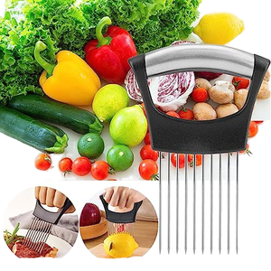 Aguja de cebolla de acero inoxidable duradera, mango cómodo, herramienta de corte de cocina, operación Manual, asistente de rebanada de alimentos - Product Image 2