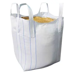 Hesheng Polypropylene Woven Jumbo Fibc Bulk Container 1 Ton Bags Seeds 1 Ton Big Bags Loading Peanut Cake Cocoa Cake Beans