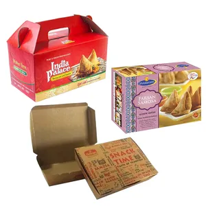 Custom logo frozen packing boxes vegetable pastry Baked Chicken recipe dry fruit dumpling samosa packaging box