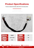 Câble coaxial RF haute fréquence flexible en PVC personnalisé, fabriqué en Chine, E00089, faisceau de câblage pour instrument de voiture, assemblage IP66 12V