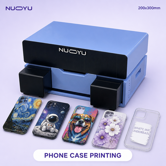 NUOYU A4 UV Ink Flatbed Printer for Phone/TPU Cases XP600 Head 200300mm DTF Compatible 3-Year Warranty OEM/ODM CE RoHS