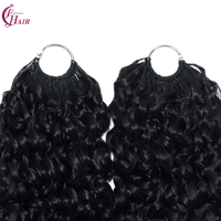 FH Pixie Curly Feathering Crochet Human Hair 100g 14-24" Miracles Knot Crochet Brazilian Remy Hair (veuillez opter pour l'expédition aérienne)