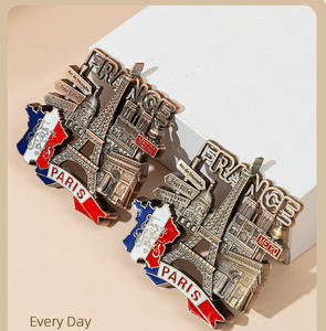 Francia París Inglaterra Londres Grecia EE. UU. Nueva York metal aleación de zinc diseño personalizado país recuerdo imán de nevera - Product Image 3