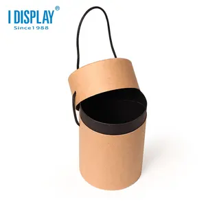 Kotak kemasan tabung kertas kustom kraft coklat silinder kustom mudah terurai kemasan tabung kotak kardus kecil untuk kopi