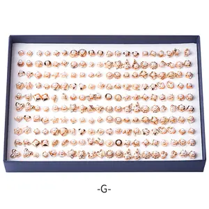 100 Pasang Minyak Menetes Berlian Hypoallergenic Stud Earrings Kecil Stud Earrings Set untuk Wanita Vintage Polish Geometris Warna-warni