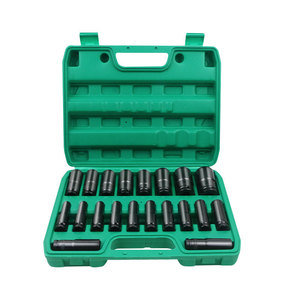 20-piece Set of 1/2-inch Electric Impact Wrench, Deep <strong>Socket</strong> Extended cr-v Hexagonal <strong>Socket</strong> Pneumatic Wrench for Car Repair - Product Image 1
