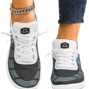 Scarpe da passeggio casual da donna in tela con lacci piatti, suola in TPR morbida, leggera e traspirante, ultime novità Primavera Estate 2026 - Product Image 5