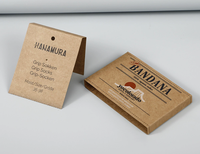 Etiquetas de Cartulina con Código de Barras Personalizadas Más Vendidas para la Industria Textil, Tarjetas de Identificación Plegables de Doble Cara con Orificio para Colgar